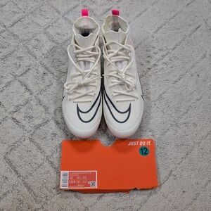 Nike Alpha Huarache 8 Elite LAX White Pink Lacrosse Cleats Mens 12 CW4440-116